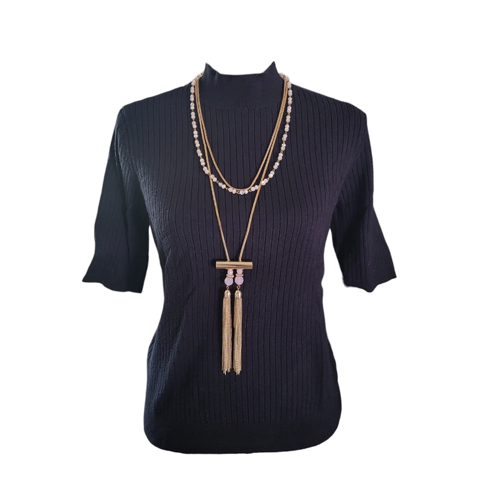 bebe brand gold multi-strand necklace